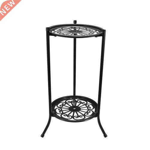 Iron Art Home Decor Double Layer Potted Plant Stand Storage