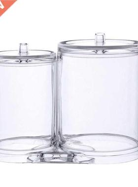 Makeup Organizer Cotton Pads Holder Box Swab Jar Bathroom S
