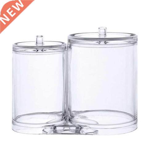 Makeup Organizer Cotton Pads Holder Box Swab Jar Bathroom S