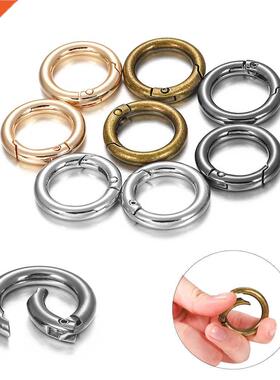 5Pcs/lot Metal O Ring Spring Clasps Openable Round Carabiner