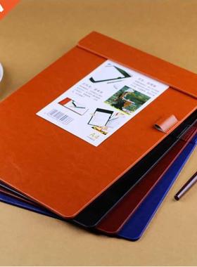 A5 Small Leather Clipboard Memo Paper Folding Writing Pad wi