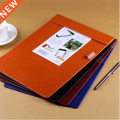 A5 Small Leather Clipboard Memo Paper Folding Writing Pad wi
