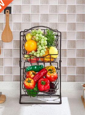 Simple Iron Fruit Shelf Multi-functional Two-layer