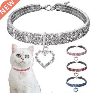 Cat Crystal Necklace Imitation Pearl Rhinestone Pendants Pea