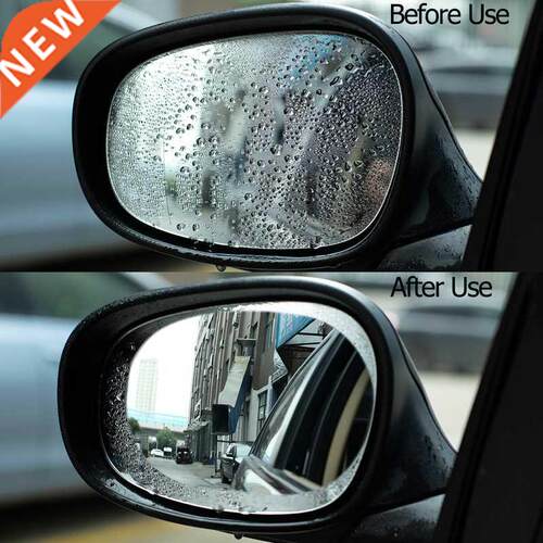 2 Pcs Car Rainproof Clear Film Rearview Mirror Protective An