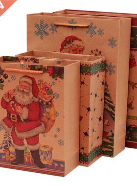 Santa Claus kraft paper bag clothing printing packaging hand