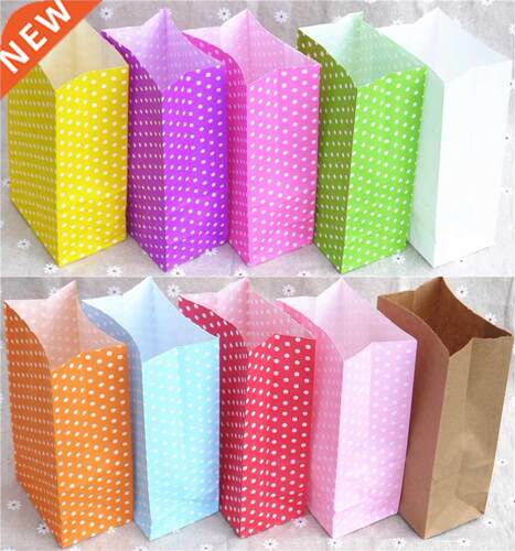 New paper bag mini Stand up Colorful Polka Dot Bags 18x9x6c