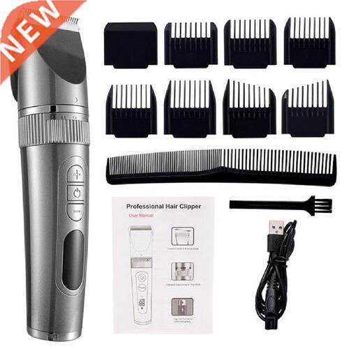 Electric Hair Clipper Men USB Rechargeable Hair Shaver LED