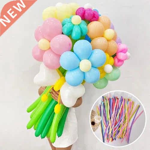 10/15 Pcs Colorful Strip Balloons Matte Mixed Color Strip