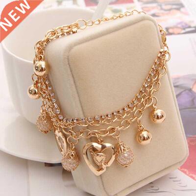 2020 New Woman Bracelets Mulitlayer Gold Color Chain Heart B