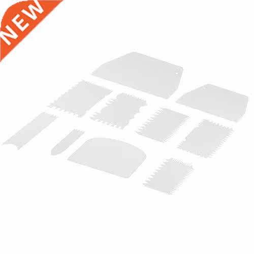 10pcs/set White Plastic Baking Edge Dough Scraper Cutter
