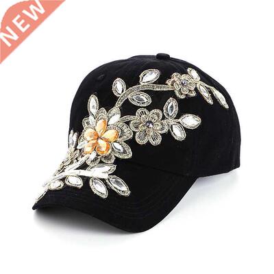 2019 summer cate Women Diamond Flower Baseball Cap Snapback