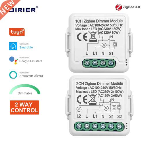 ZigBee 3.0 Smart Dimmer Switch Module 10A, Supports 2 Way Co