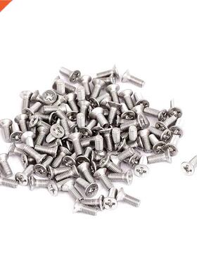 100Pcs M3x8mm Thread Phillips Flat Head Countersunk Bolts Sc