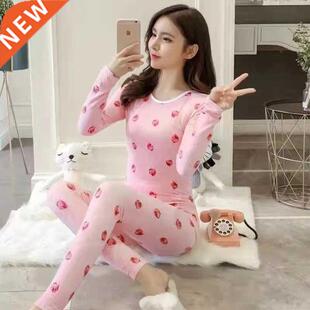 Pajamas for Women Autumn Warm Pyjama Strawberry Pajamas Set