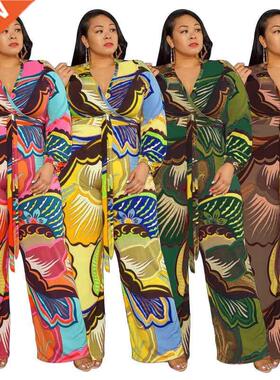 XL-5XL plus size fat MM Deep V fashionable women's romper