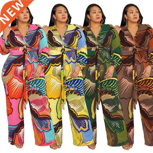 XL-5XL plus size fat MM Deep V fashionable women's romper