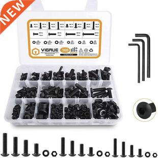 360Pcs Hex Hexagon Socket Pan He Screw Nut Carbon Steel