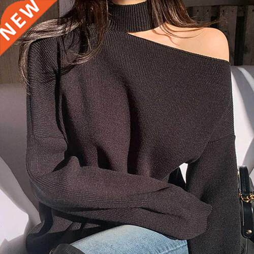 Alien Kitty Halter Bare oulders Knitted Office Ladies Wint