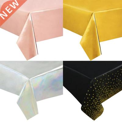 274*137cm Rose Gold Disposable Tablecloth Plastic Dot Table