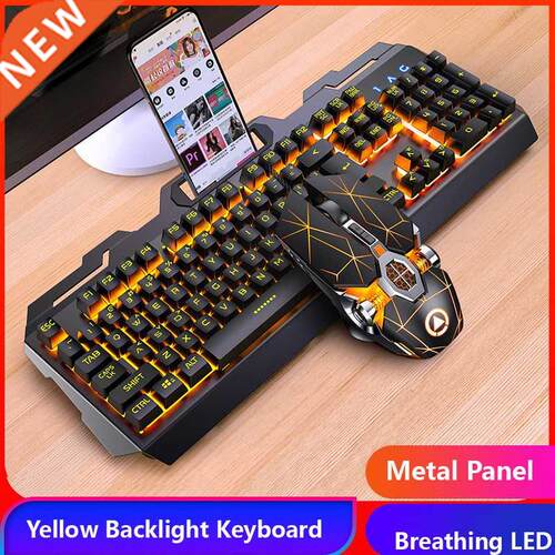 Gaming Keyboard Gaming Mouse Mechanical Feeling RGB LED Back