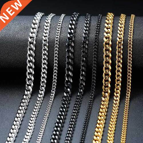 Vnox Cuban Chain Necklace for Men Women, Basic Punk Stainles
