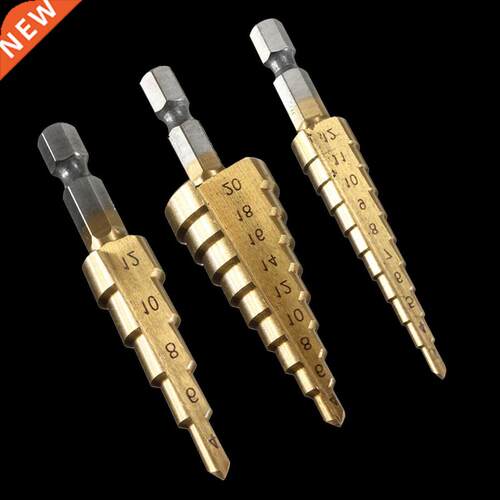 Drllng Power Tools 3pcs HSS Ttanum Coated Step Bt for 3
