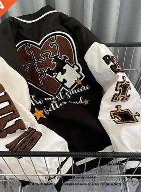 Spring and autumn retro quilted emroidered aseall uniform