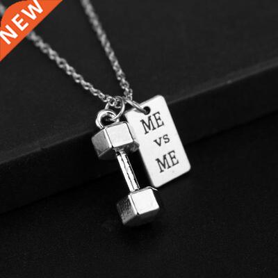 The Avengers Fitness Gym Dumbbell Necklace Pendant Jewelry B