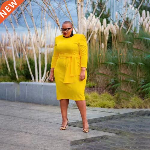 Xl-5xl Large MM Lady Fall Dress200斤秋季一步裙大码女士连衣裙