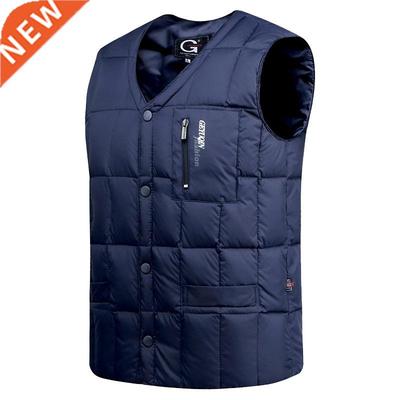 White Duck Down Jacket Vest Men Autumn Winter Warm Sleeveles