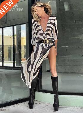 2022 oho Zera Pattern Chiffon athing Suit Cover-ups Plus