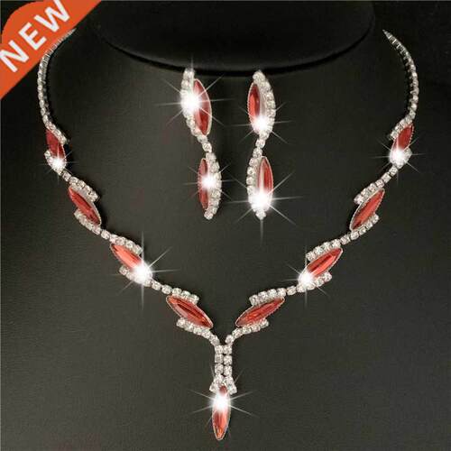 Drop Shipping Silver Plated Royal Red Crystal Wedding Jewelr