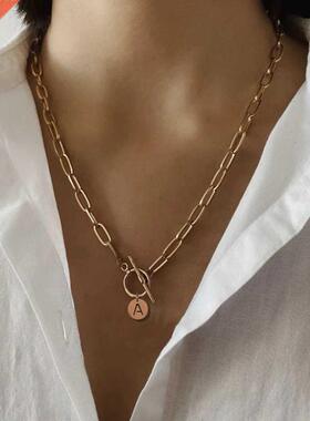 Punk Women's Neck Chain Letter Initial Toggle On the Neck Pe