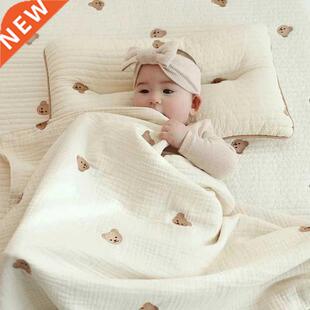 MILANCEL Ins Hot Newborn Baby Blanket Korean Bear Embroidery
