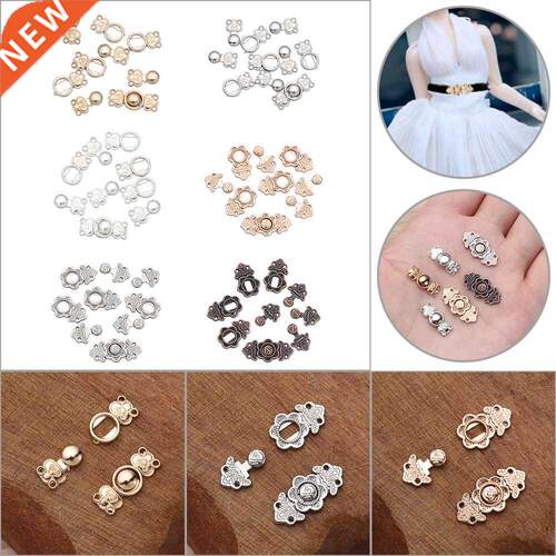 5Sets 15/18mm Mini Metal Belt Buckle Doll Bags Clothes Shoes