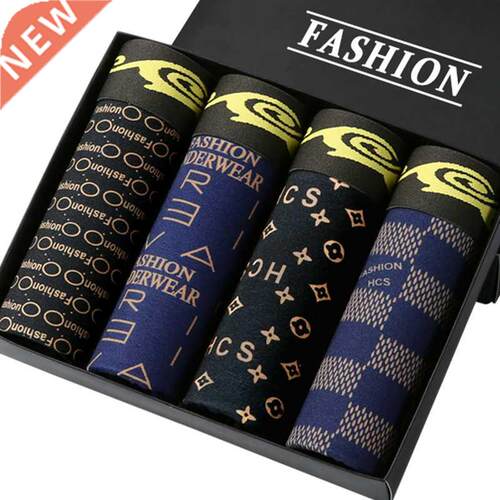 Men's Panties Cotton Boxer Printing Underwear Man Pack Mens
