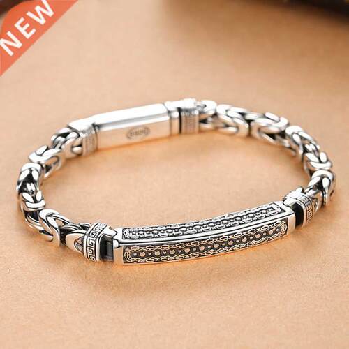 RetroSen New Silver Jewelry Men's Bracelet Personality Peace