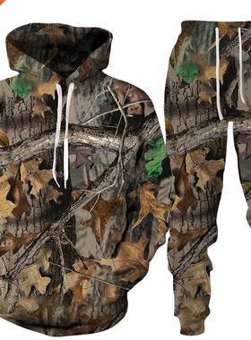 Winter Autumn Leaves Camouflage 3D Hoodies Women Man Tracksu
