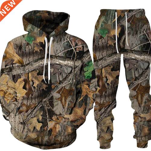 Winter Autumn Leaves Camouflage 3D Hoodies Women Man Tracksu