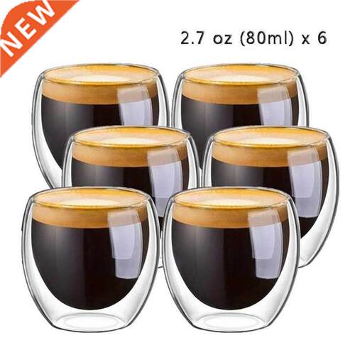 Double Wall Glass Clear Handmade Heat Resistant Tea Drink Cu