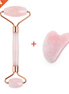Quartz Jade Roller Heart Guasha Scraping Board Slimming Face