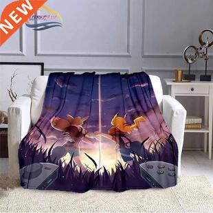 Cartoon 3D Printing ポケモンFlannel Throw Blanket Faion Po