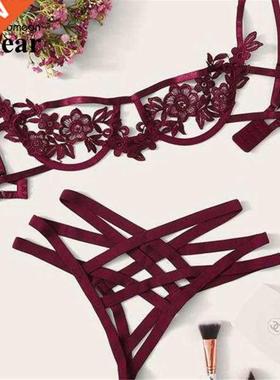 Comeondear Lace Bra Set Straps Women's Underwear Set Hollow