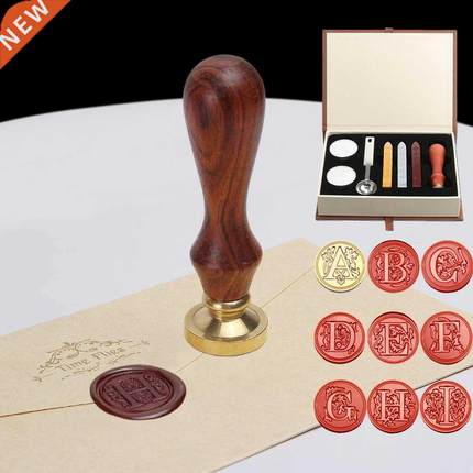 26 Letter Pattern Retro Sealing Wax Set  Paper Envelope D