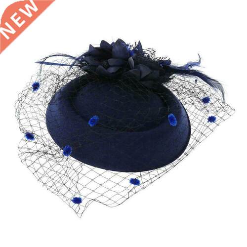 Hat Hair Accessories Retro Short Hair Feather Flower Veil Ch