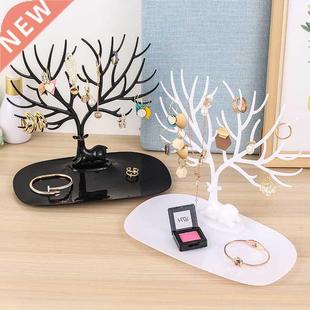 Black White Pink Rose Red Deer Earrings Necklace Ring Pendan