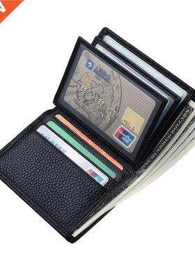 New men's short wallet first layer cowhide vertical wallets