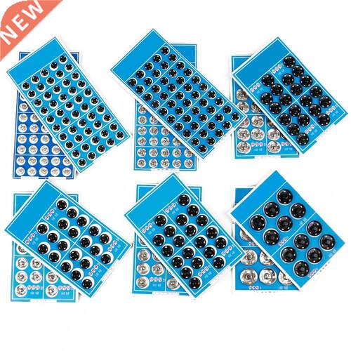 Snap Buttons Black Silver Metal Fasteners Press Button 8/12/