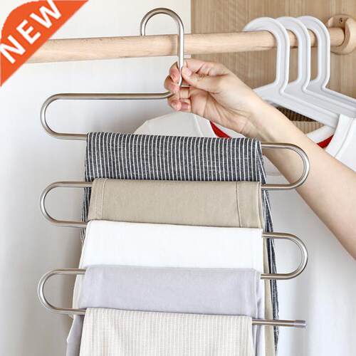 5 Layers Stainless Steel Clothes Hangers Pants Storage Hange